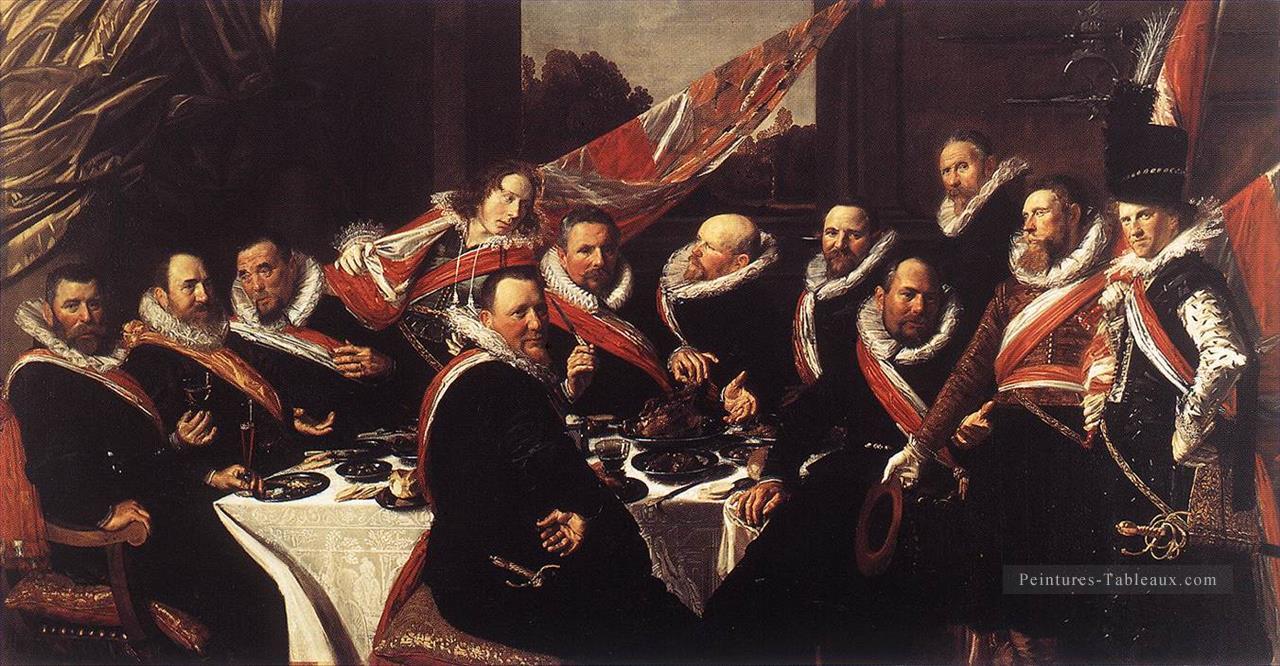 Banquet des officiers du portrait de la garde civique de St George Siècle d’or néerlandais Frans Hals Peintures à l'huile